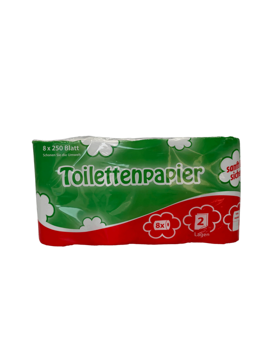 Toilettenpapier 2-lagig, 64 Rollen 250 Blatt