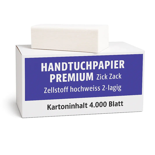 Z-Falz Handtuchpapier 2-lagig Weiß | 4000 Blatt | 25x21 cm