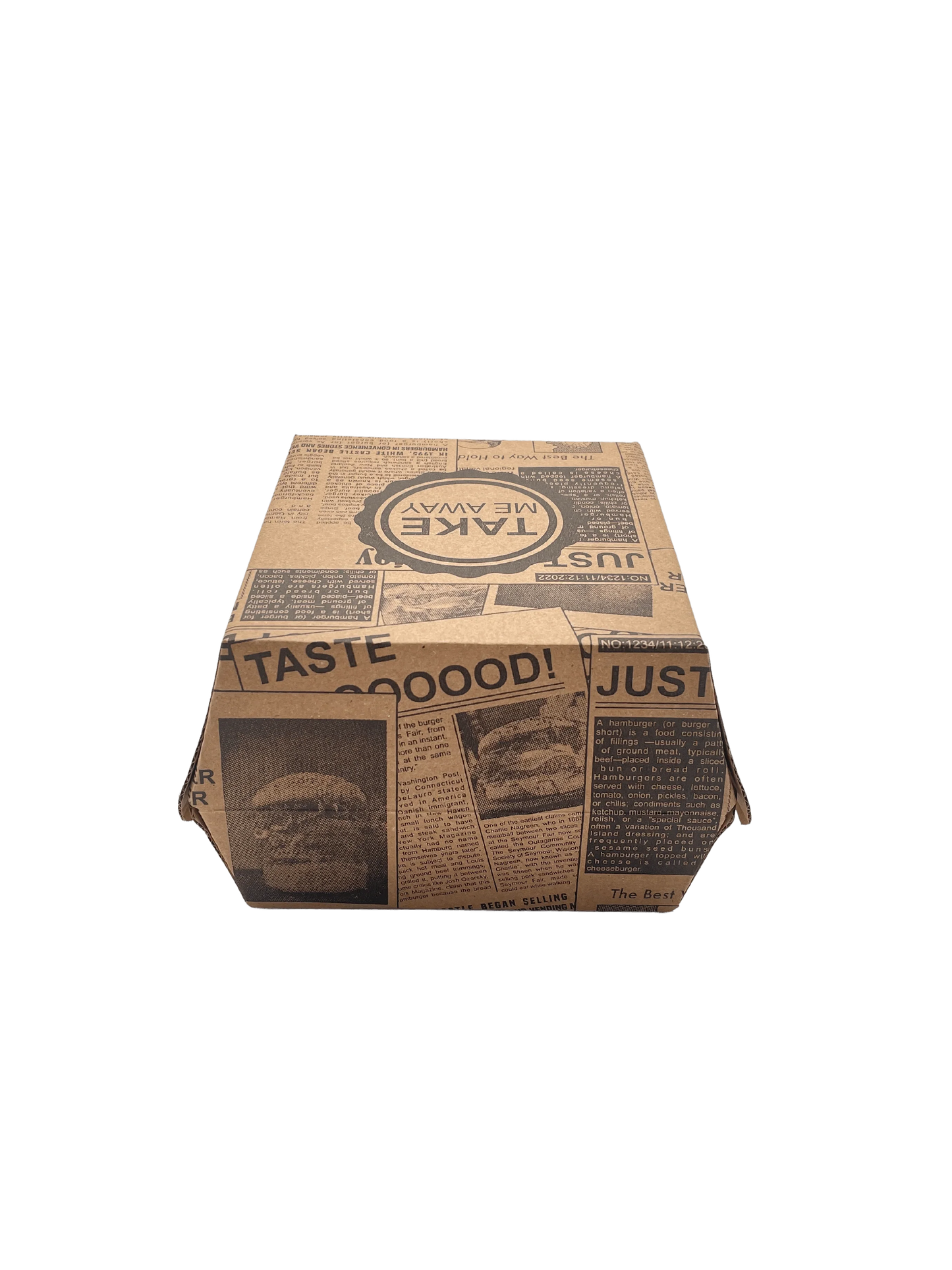 Burgerbox im Newspaperstil