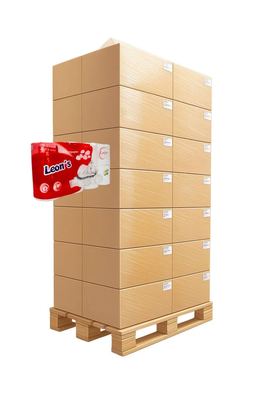 1x Palette Toilettenpapier 3-lagiges WC Klopapier mit 250 Blatt 33 Beutel