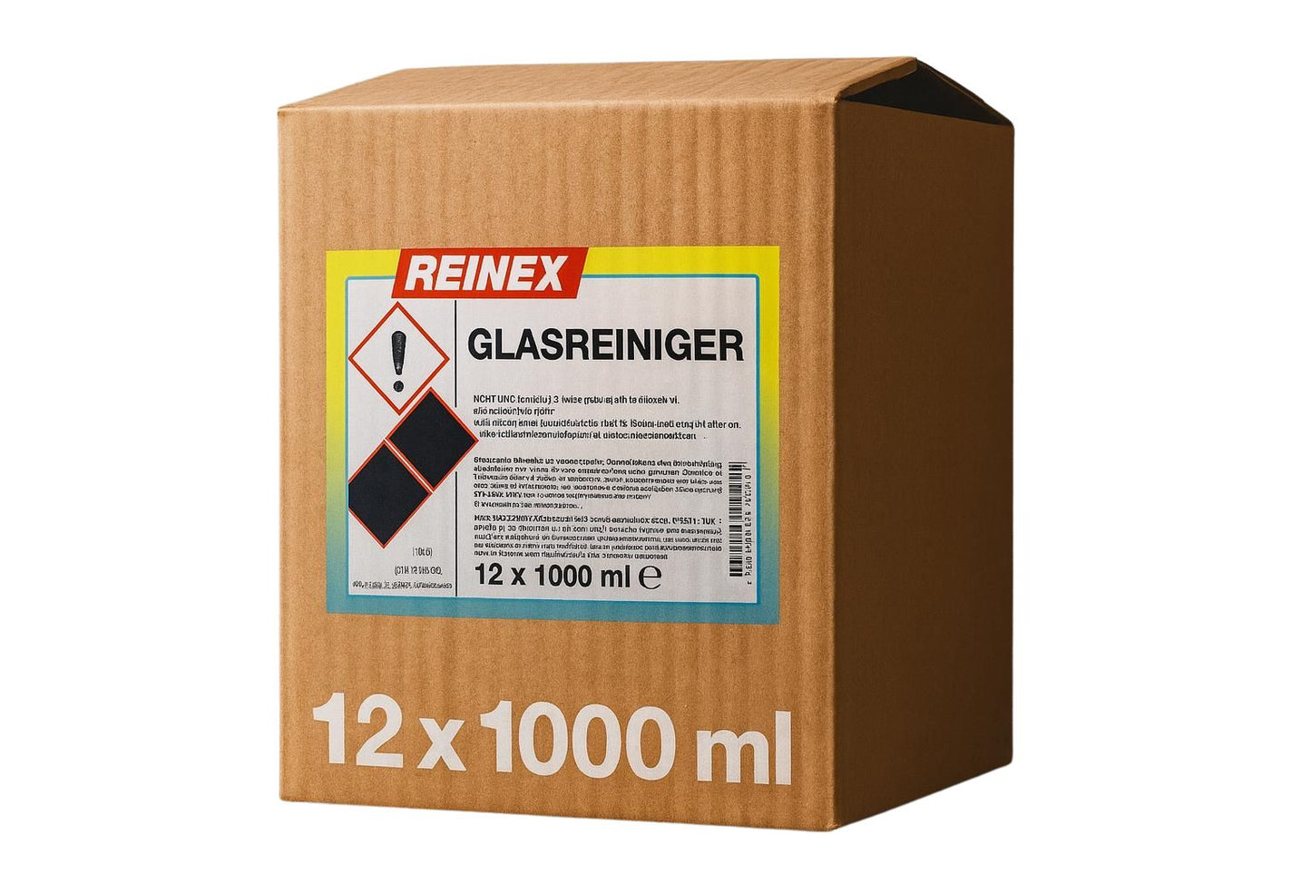 Glasreiniger 12 x 1 Liter mit Sprühpistole | Reinex Profi-Glasreiniger