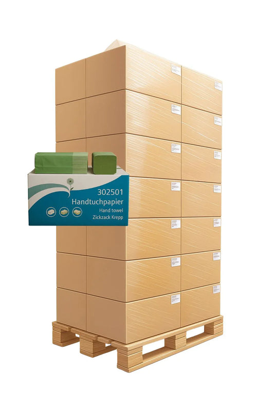 Zick-Zack Handtuchpapierpalette 1-lagig Grün 32x 5000 Blatt | 25 x 23 cm