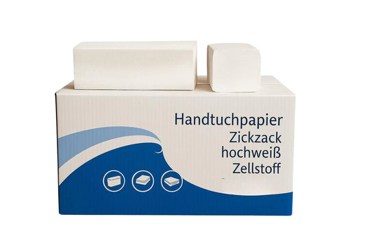 Z-Falz Handtuchpapier 2-lagig Weiß – 24x22 cm | 3000–3200 Blatt