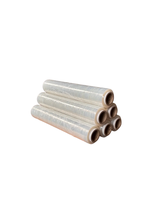 6 Rollen Transparente Stretchfolie - reißfeste Wickelfolie - 1,8Kg 21My