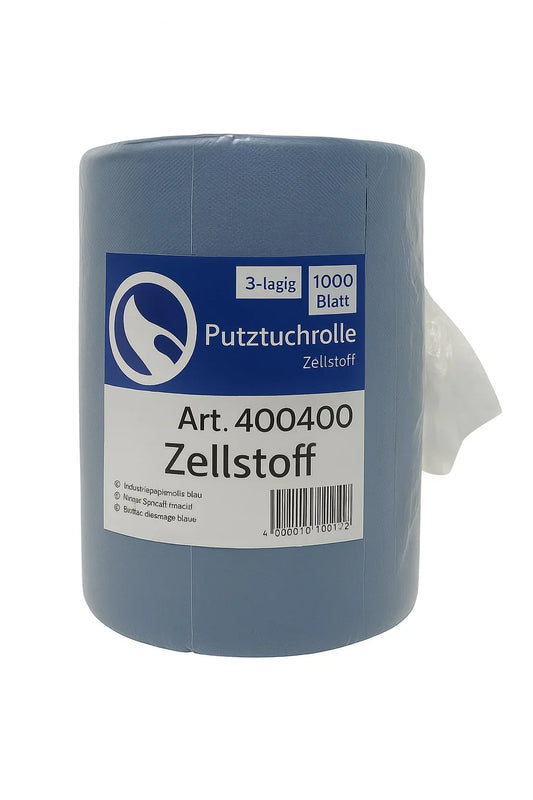 Putztuchrolle Blau 3-lagig – 1000 Blatt für Werkstatt & Industrie