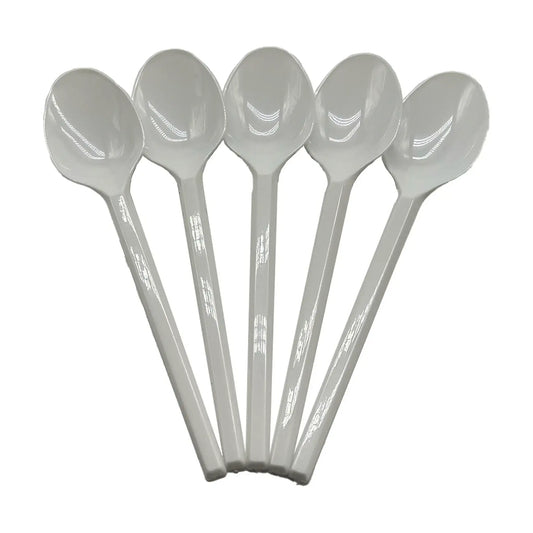 Mehrweg Plastiklöffel ca. 17cm aus PS Weiß und Transparent Lux 1000Stk.