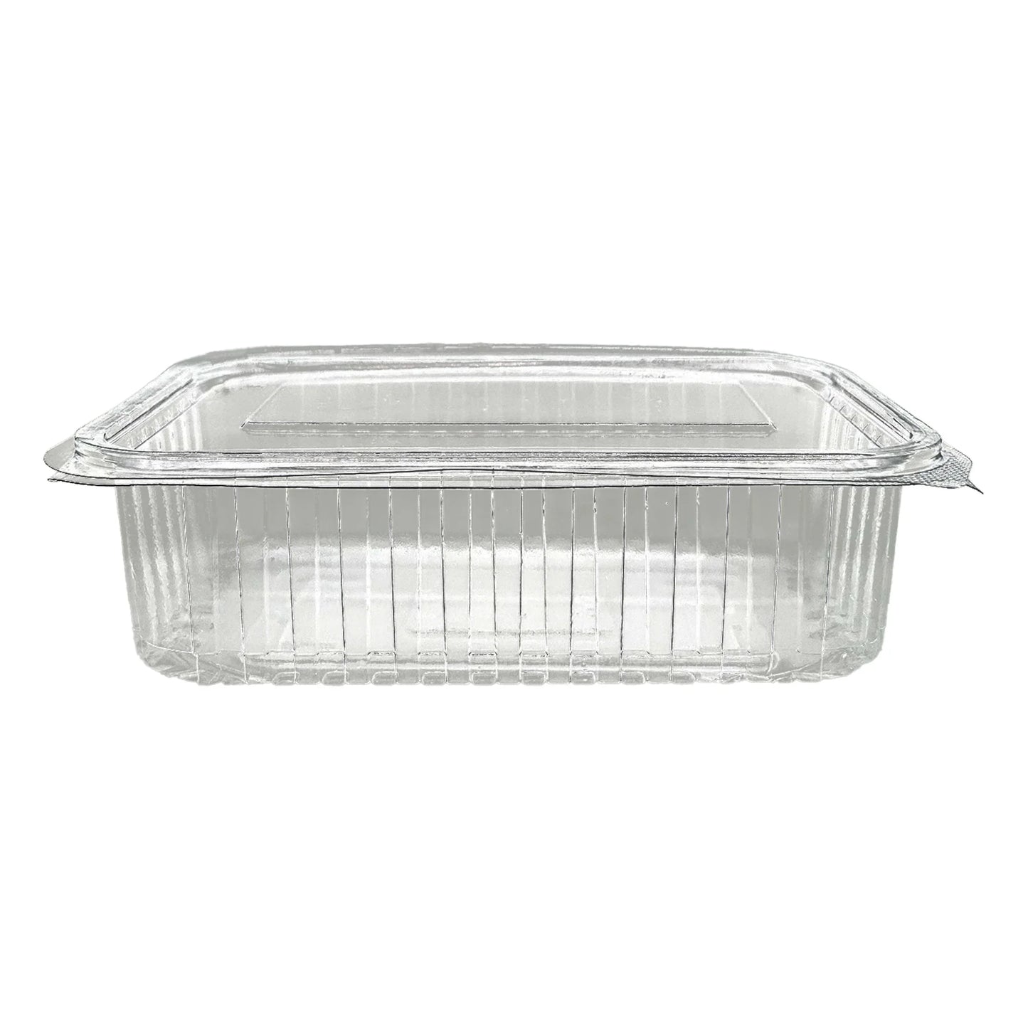 PET-Schalen 1000 ml mit anhängendem Deckel – 400 Stück | Transparent & To Go geeignet