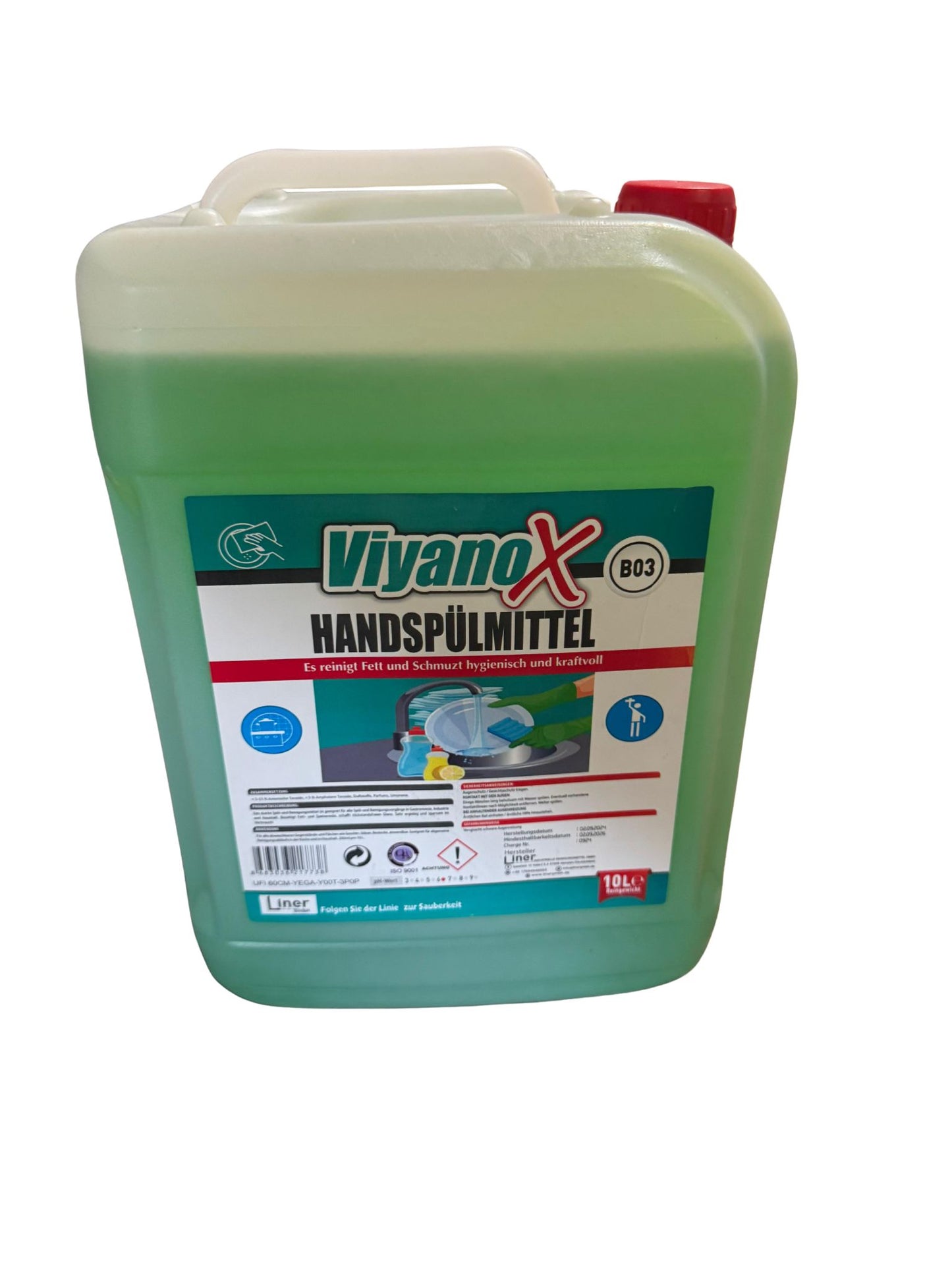 Professioneller 10-Liter-Kanister Handspülmittel für den gewerblichen Einsatz in Großküchen.