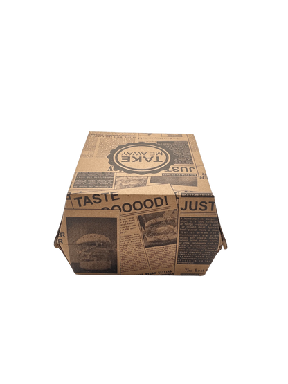 Burgerbox im Newspaperstil