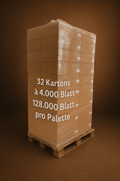 1 Palette 32x Handtuchpapier 2-lagig 4.000 Blatt hochweiß 100% Zellstoff