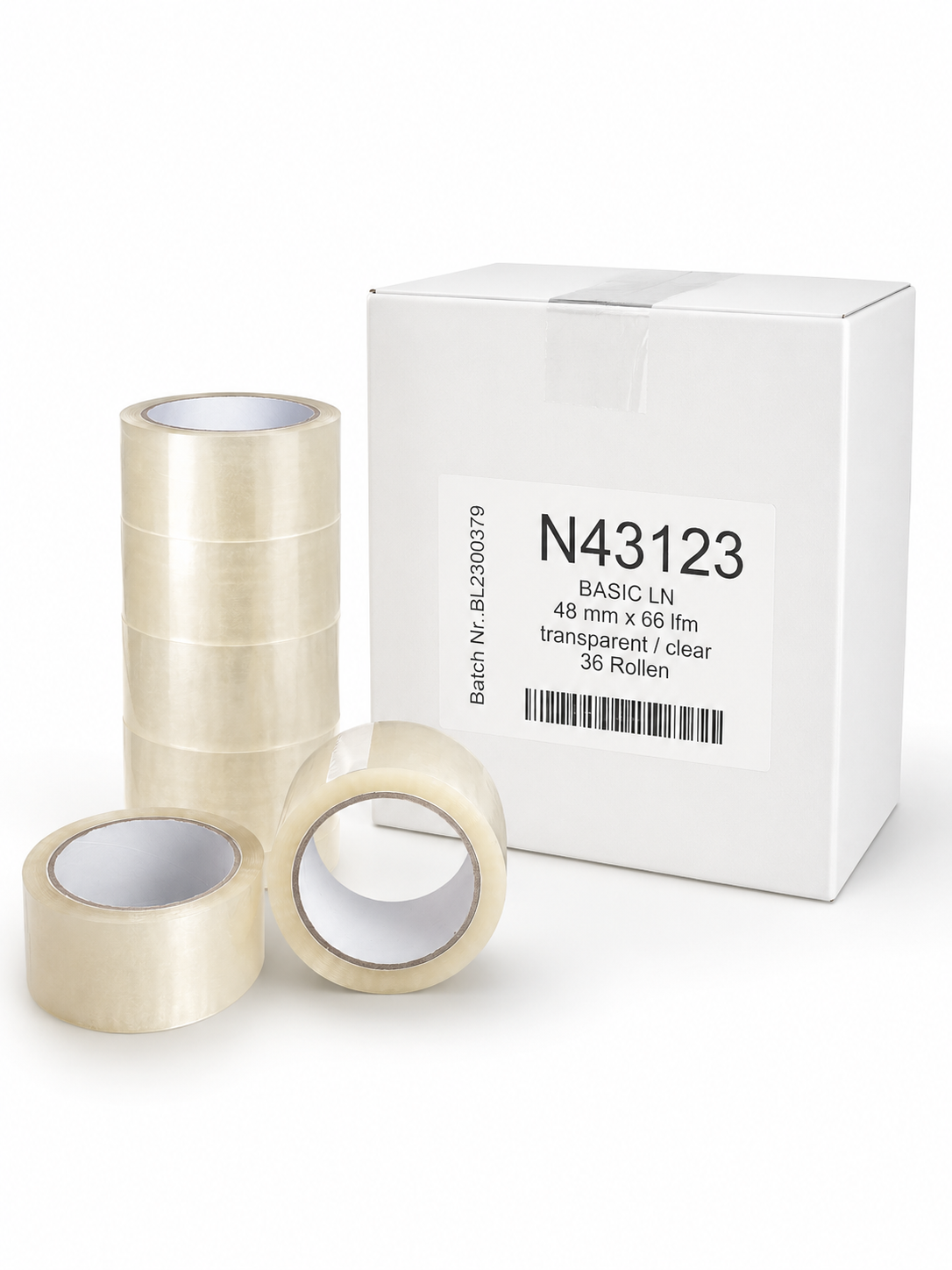 Klebeband transparent Low Noise 48 mm x 66 m | 36 Rollen – Paketband B2B