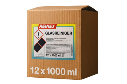 Glasreiniger 12 x 1 Liter mit Sprühpistole | Reinex Profi-Glasreiniger