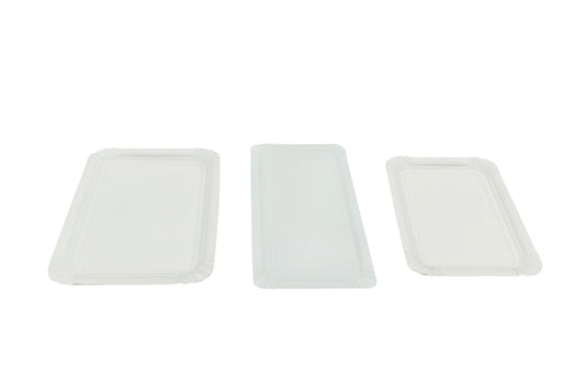 Nachhaltige rechteckige Pappteller in Weiß – umweltfreundlich & praktisch für jeden Anlass