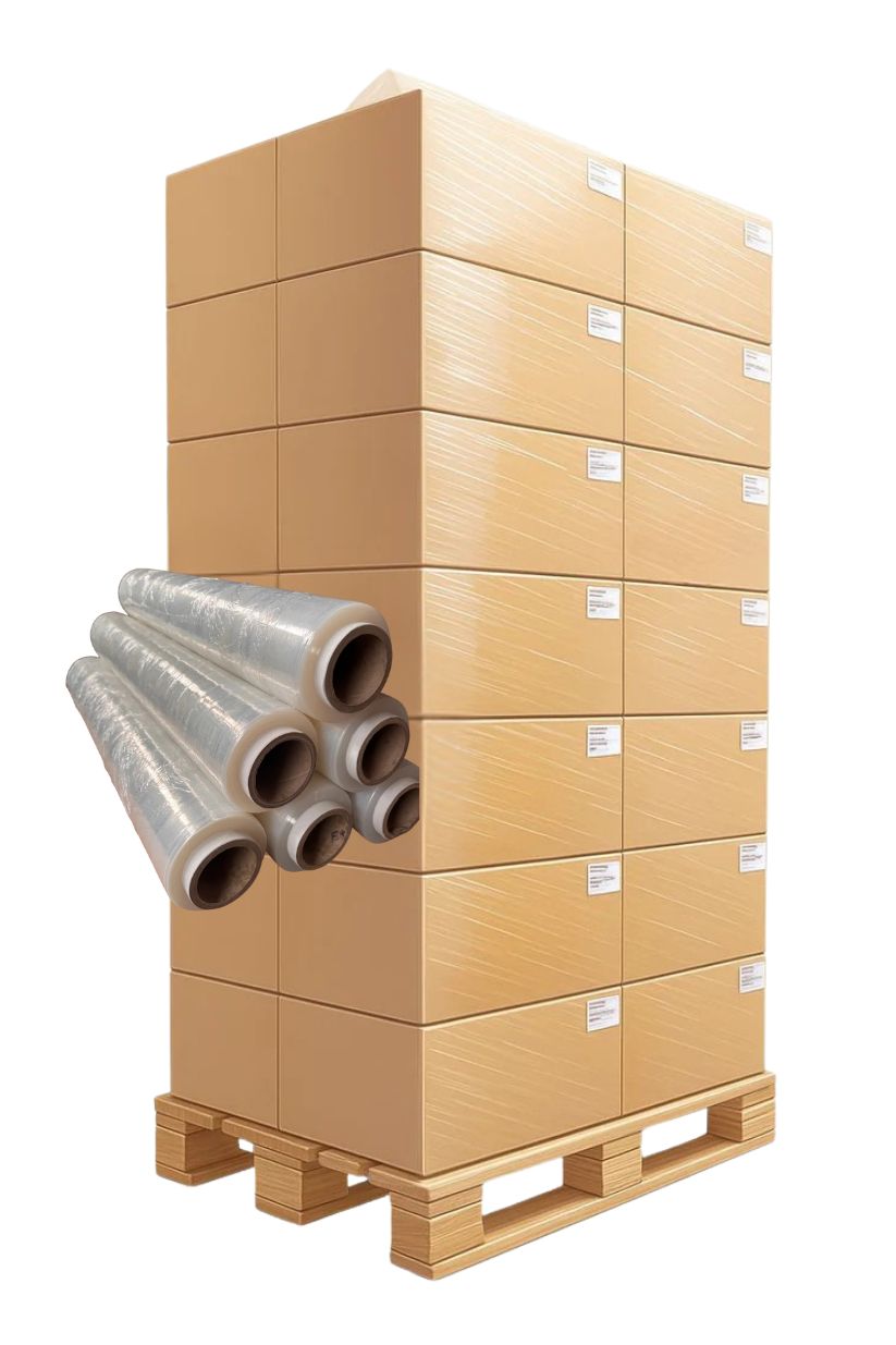 Stretchfolie Palette – 330 Rollen 50 cm x 21 my | 1,8 kg pro Rolle