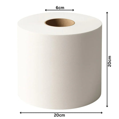 Das Bild zeigt die Maßstäbe einer recycelten Handtuchrolle