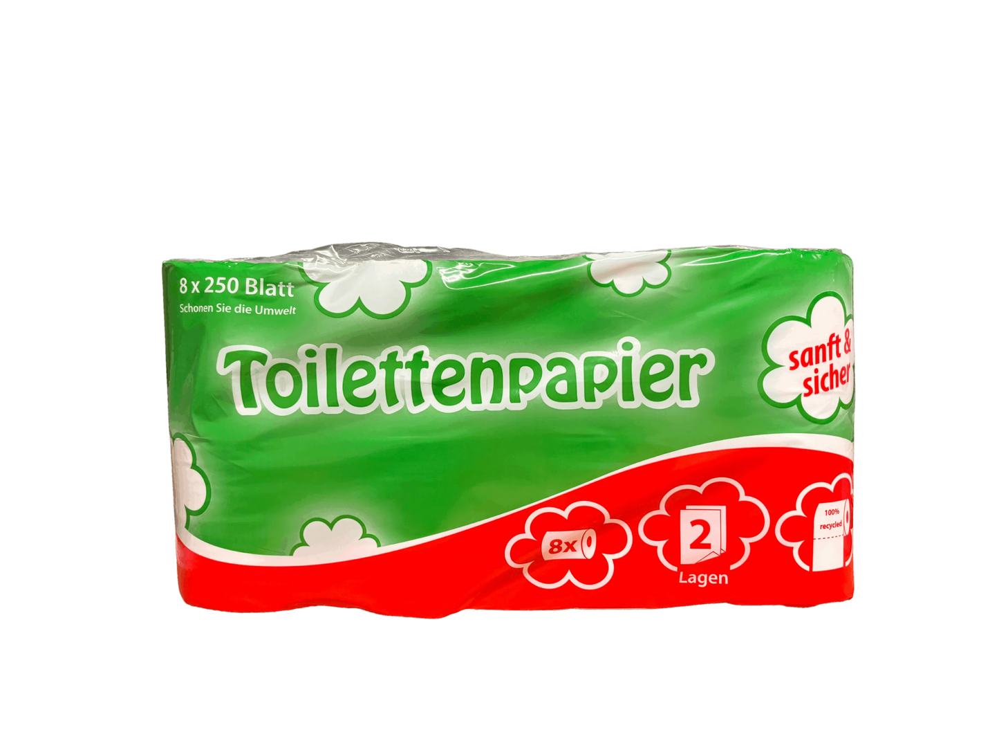 1 Palette Toilettenpapier 33 Beutel Wc Klopapier 2-lagig 250Blatt
