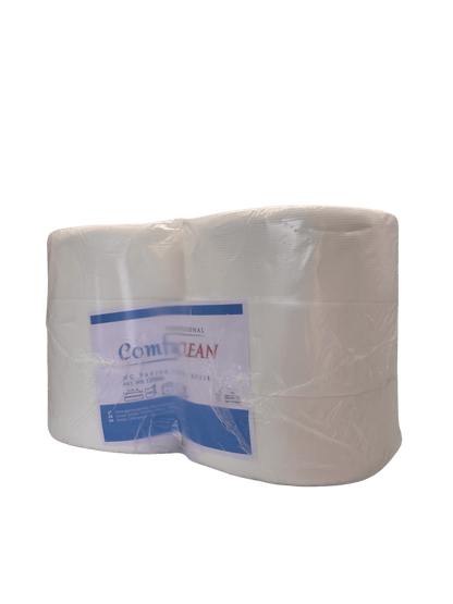 Jumbo Toilettenpapier, 6 Rollen 2-lagig 100% Zellstoff weiß WC Papier