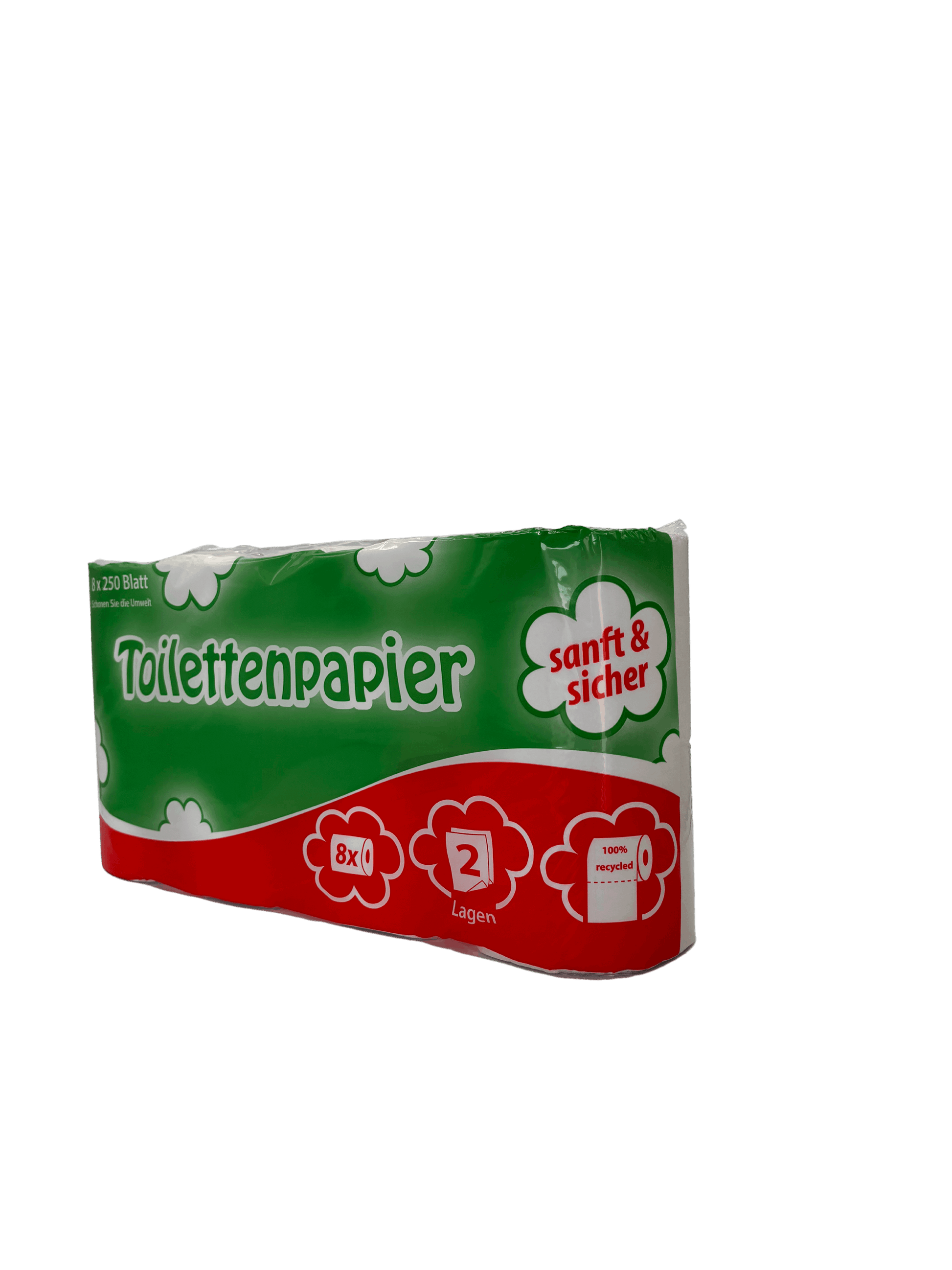 Toilettenpapier 2-lagig, 64 Rollen 250 Blatt