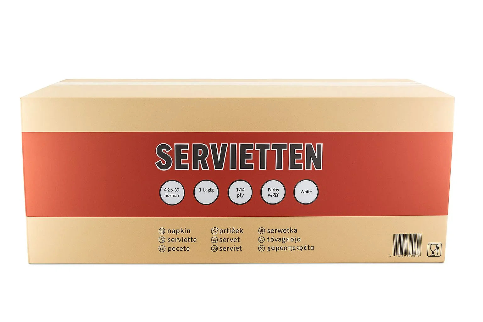 Hochweiße 1-lagige Servietten im Format 33x33 cm für die Gastronomie.
