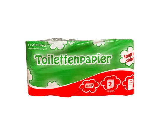 1 Palette Toilettenpapier 33 Beutel Wc Klopapier 2-lagig 250Blatt