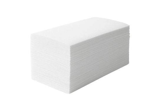 Umweltfreundliches C-Falz Handtuchpapier 2-lagig aus Recyclingpapier in Naturweiß.