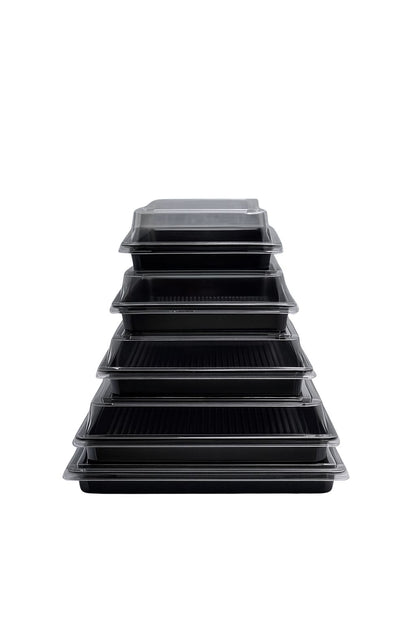 Detailaufnahme des sicheren Klicksystems der PET Sushi Box für auslaufsicheren Transport.