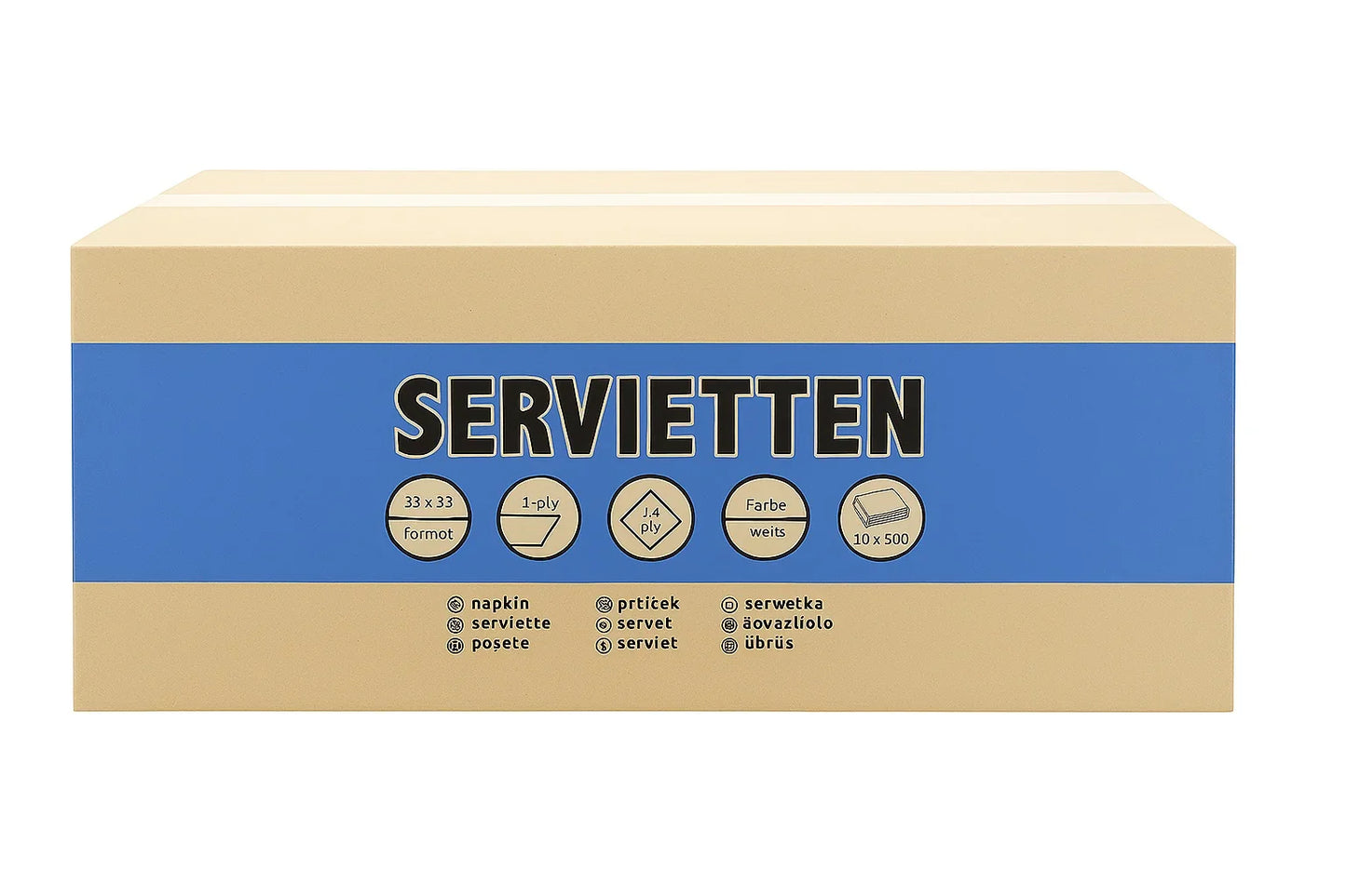 Hochweiße 1-lagige Servietten im Format 33x33 cm für den professionellen Einsatz