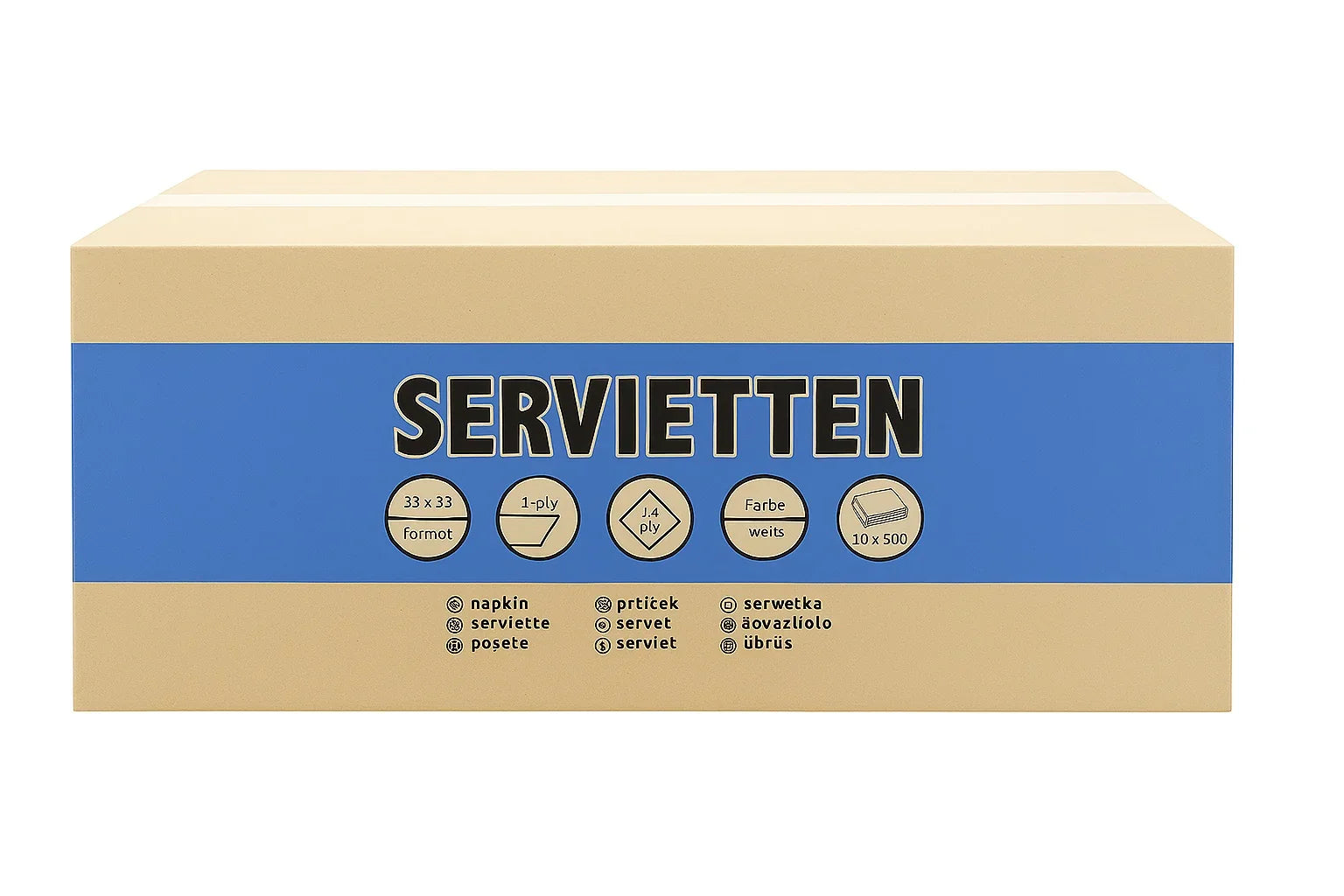 Hochweiße 1-lagige Servietten im Format 33x33 cm für den professionellen Einsatz